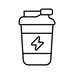 pre workout drink icon, pre workout drink line art - simple line art of pre workout drink, perfect for pre workout drink logos and icons