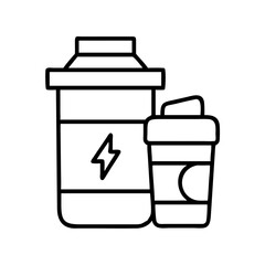 pre workout drink icon, pre workout drink line art - simple line art of pre workout drink, perfect for pre workout drink logos and icons