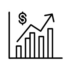 profit graph icon, profit graph line art - simple line art of profit graph, perfect for profit graph logos and icons