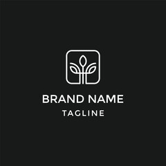 Abstract Health Logo. Linear Style Leaf and Person Combination. Can Be Used for Nature, Cosmetic, Health and Beauty Logos. Flat Vector Logo Design Template Elements.
