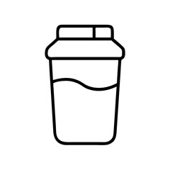 protein shake icon, protein shake line art - simple line art of protein shake, perfect for protein shake logos and icons