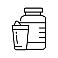 protein shake icon, protein shake line art - simple line art of protein shake, perfect for protein shake logos and icons