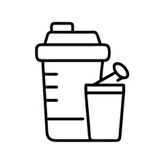 protein shake icon, protein shake line art - simple line art of protein shake, perfect for protein shake logos and icons