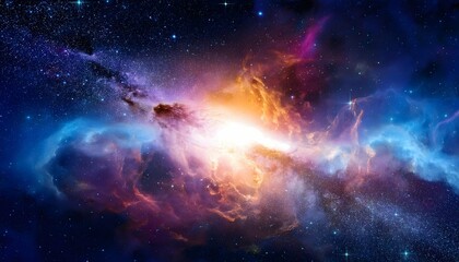 ancient gas nebula many stars galaxy far away out space 