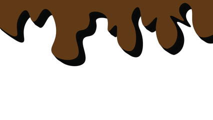 Abstract Illustration of Brown Fluid Dripping On a White Background