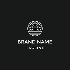 Tree vector icon. Nature trees vector illustration logo design.