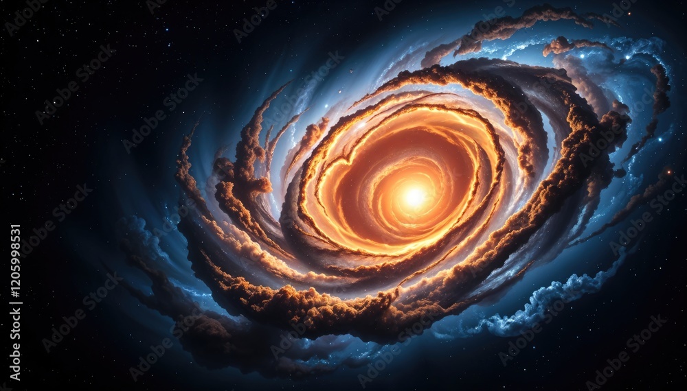 Poster cosmic swirl of clouds and light celestial phenomenon
