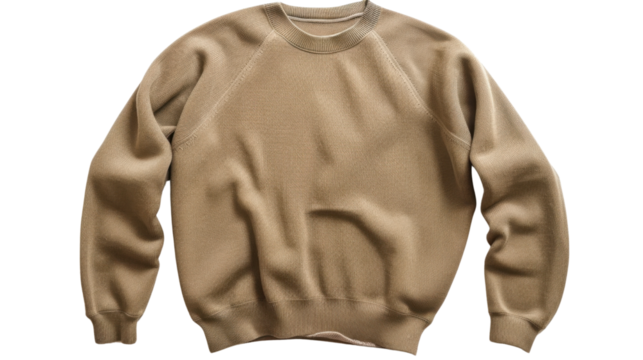 Brown sweater on transparent background