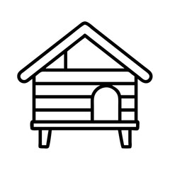 rabbit hutch icon, rabbit hutch line art - simple line art of rabbit hutch, perfect for rabbit hutch logos and icons