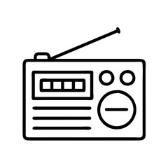 radio icon, radio line art - simple line art of radio, perfect for radio logos and icons