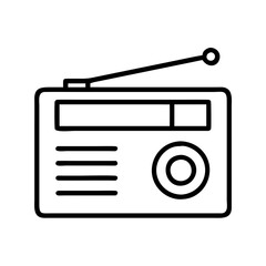 radio icon, radio line art - simple line art of radio, perfect for radio logos and icons