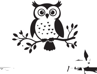 owl silhouette, owl vector image.