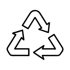 recycling symbol icon, recycling symbol line art - simple line art of recycling symbol, perfect for recycling symbol logos and icons