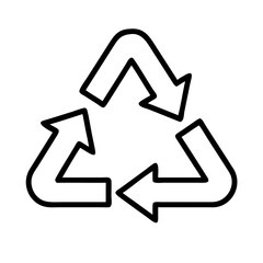 recycling symbol icon, recycling symbol line art - simple line art of recycling symbol, perfect for recycling symbol logos and icons