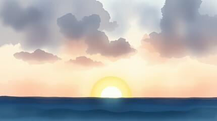 Beautiful orange and red hues paint the sky as the sun dips below the horizon, reflecting on the calm ocean water in a breathtaking display of nature's artistry