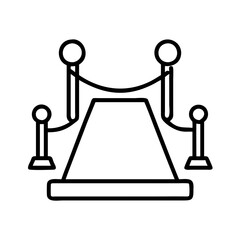 red carpet icon, red carpet line art - simple line art of red carpet, perfect for red carpet logos and icons