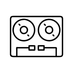 reel to reel tape icon, reel to reel tape line art - simple line art of reel to reel tape, perfect for reel to reel tape logos and icons