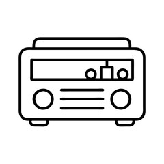 retro car radio icon, retro car radio line art - simple line art of retro car radio, perfect for retro car radio logos and icons