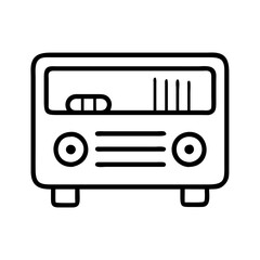 retro car radio icon, retro car radio line art - simple line art of retro car radio, perfect for retro car radio logos and icons