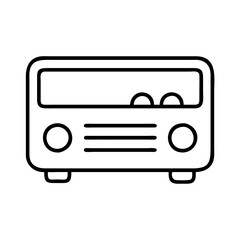 retro car radio icon, retro car radio line art - simple line art of retro car radio, perfect for retro car radio logos and icons
