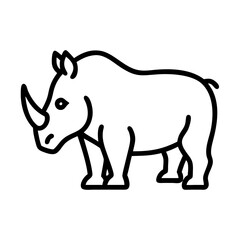 rhino icon, rhino line art - simple line art of rhino, perfect for rhino logos and icons