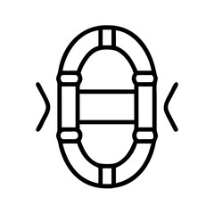 river raft icon, river raft line art - simple line art of river raft, perfect for river raft logos and icons