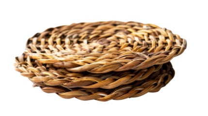 
Rattan coaster on transparent background 