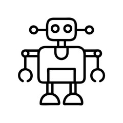 robot icon, robot line art - simple line art of robot, perfect for robot logos and icons