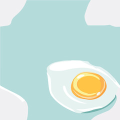 Illustration seamless pattern of eggs yolk on a soft pastel blue background
