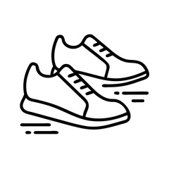 running shoes icon, running shoes line art - simple line art of running shoes, perfect for running shoes logos and icons