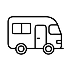 rv icon, rv line art - simple line art of rv, perfect for rv logos and icons