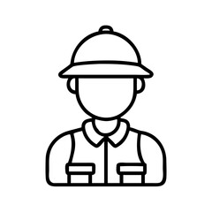 safari guide icon, safari guide line art - simple line art of safari guide, perfect for safari guide logos and icons