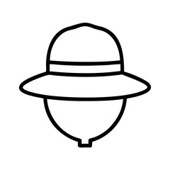 safari hat icon, safari hat line art - simple line art of safari hat, perfect for safari hat logos and icons