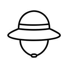 safari hat icon, safari hat line art - simple line art of safari hat, perfect for safari hat logos and icons