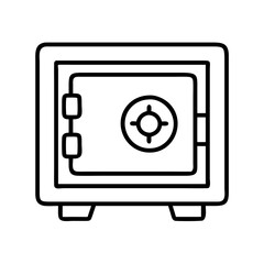 safe box icon, safe box line art - simple line art of safe box, perfect for safe box logos and icons