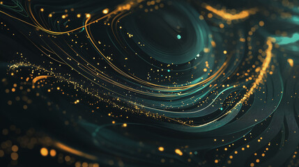 Abstract black background with Colorful circle lines. Digital future technology . Abstract business connection of lines from nodes innovation of communication in the network.