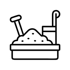 sandbox icon, sandbox line art - simple line art of sandbox, perfect for sandbox logos and icons
