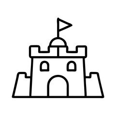 sandcastle icon, sandcastle line art - simple line art of sandcastle, perfect for sandcastle logos and icons