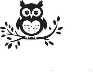 owl silhouette, owl vector image.