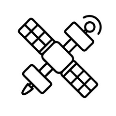 satellite icon, satellite line art - simple line art of satellite, perfect for satellite logos and icons