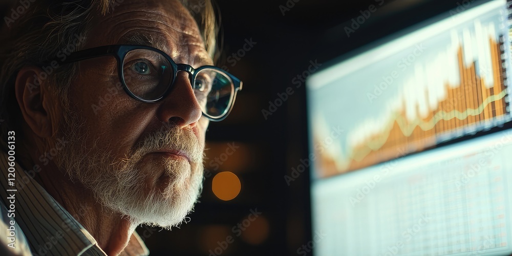 Poster economist discussing inflation trends with graphs highlighting rising prices and decreasing currency