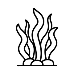 seaweed icon, seaweed line art - simple line art of seaweed, perfect for seaweed logos and icons
