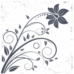 An abstract background with a textured, grunge-like appearance and subtle floral or swirl details