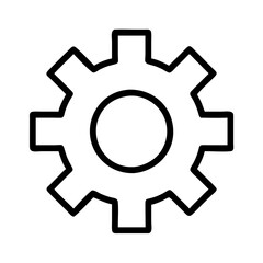 settings gear icon, settings gear line art - simple line art of settings gear, perfect for settings gear logos and icons