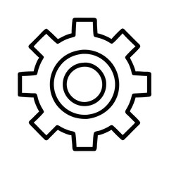 settings gear icon, settings gear line art - simple line art of settings gear, perfect for settings gear logos and icons