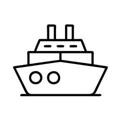 ship icon, ship line art - simple line art of ship, perfect for ship logos and icons