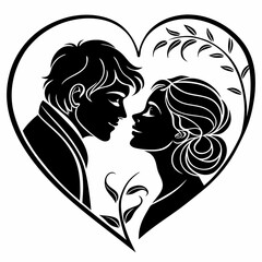 kiss Day vector silhouette black design white background