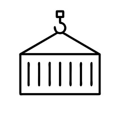 shipping container icon, shipping container line art - simple line art of shipping container, perfect for shipping container logos and icons