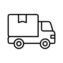 shipping truck icon, shipping truck line art - simple line art of shipping truck, perfect for shipping truck logos and icons