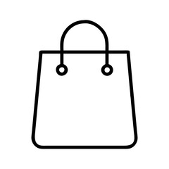 shopping bag icon, shopping bag line art - simple line art of shopping bag, perfect for shopping bag logos and icons